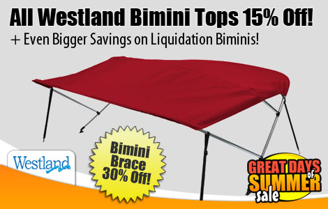 Save 15% Off Westland Bimini Tops!